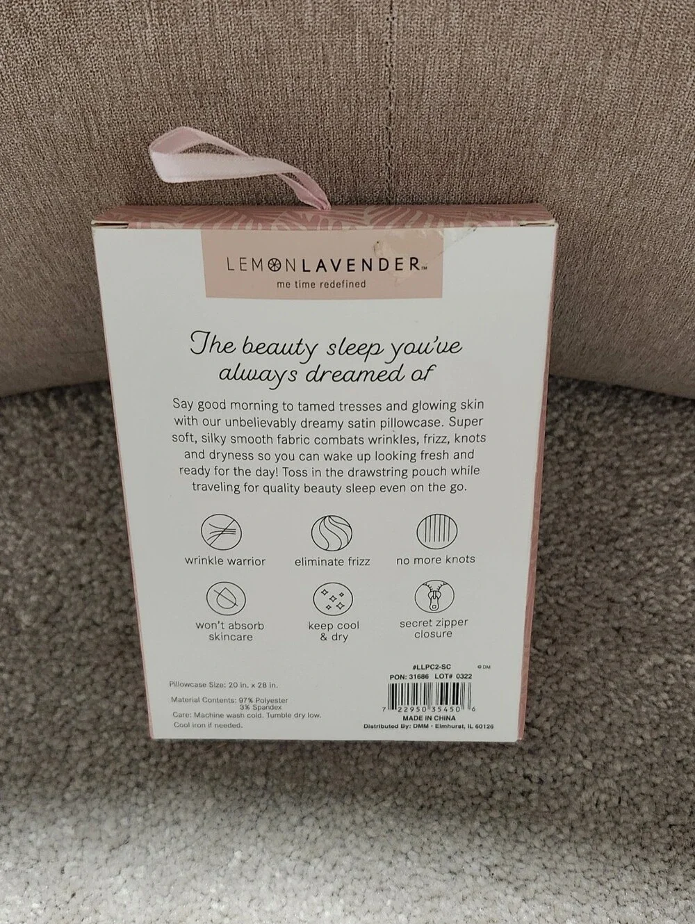 Bye Bye Bedhead Silky Satin Pillowcase with Travel Pouch NIP